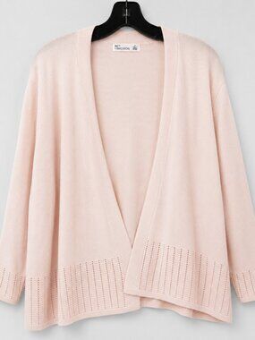 89th + Madison Blush Pink Open Front Cardigan Size 1X VGUC